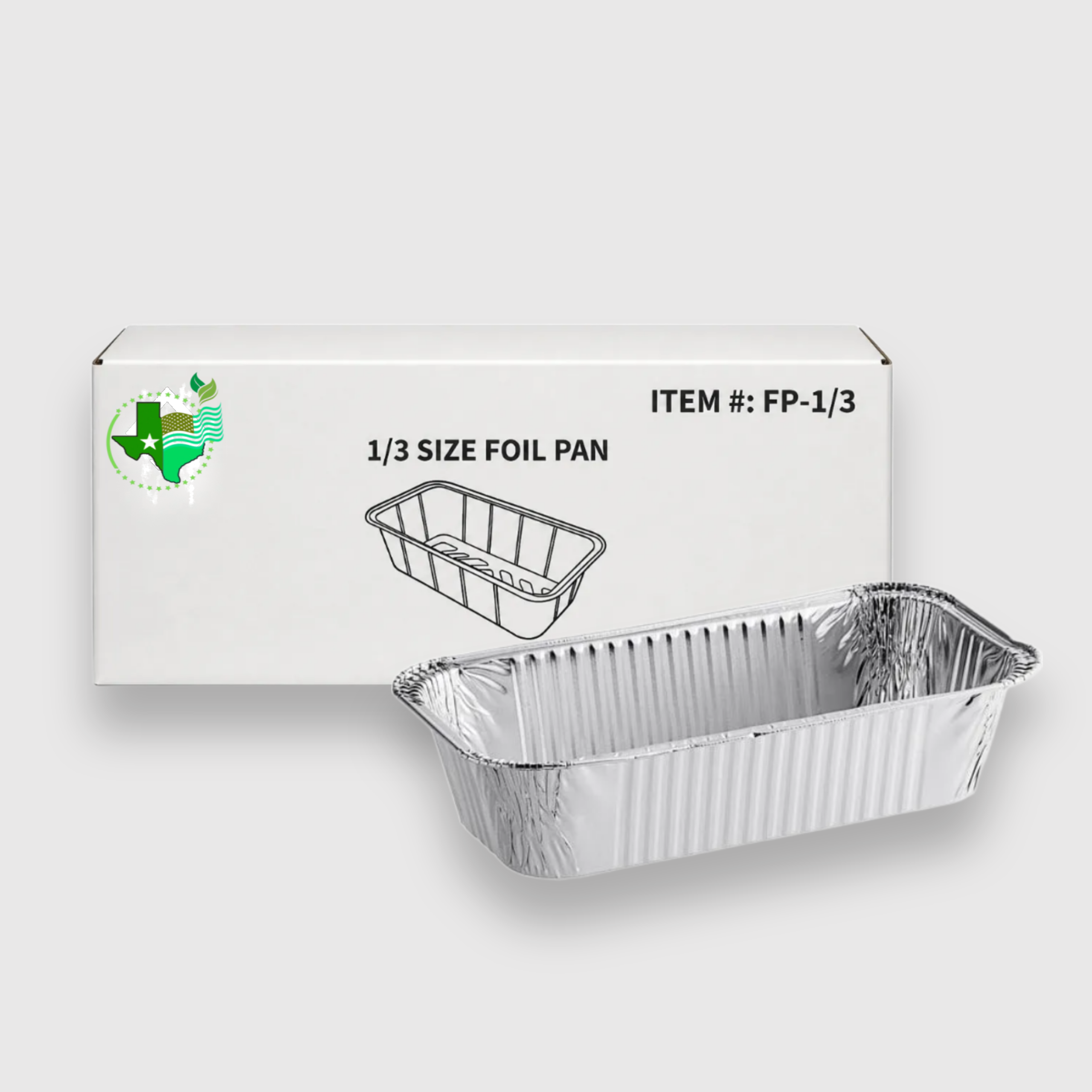 [100ct] 1/3 Size Aluminum Foil Pans