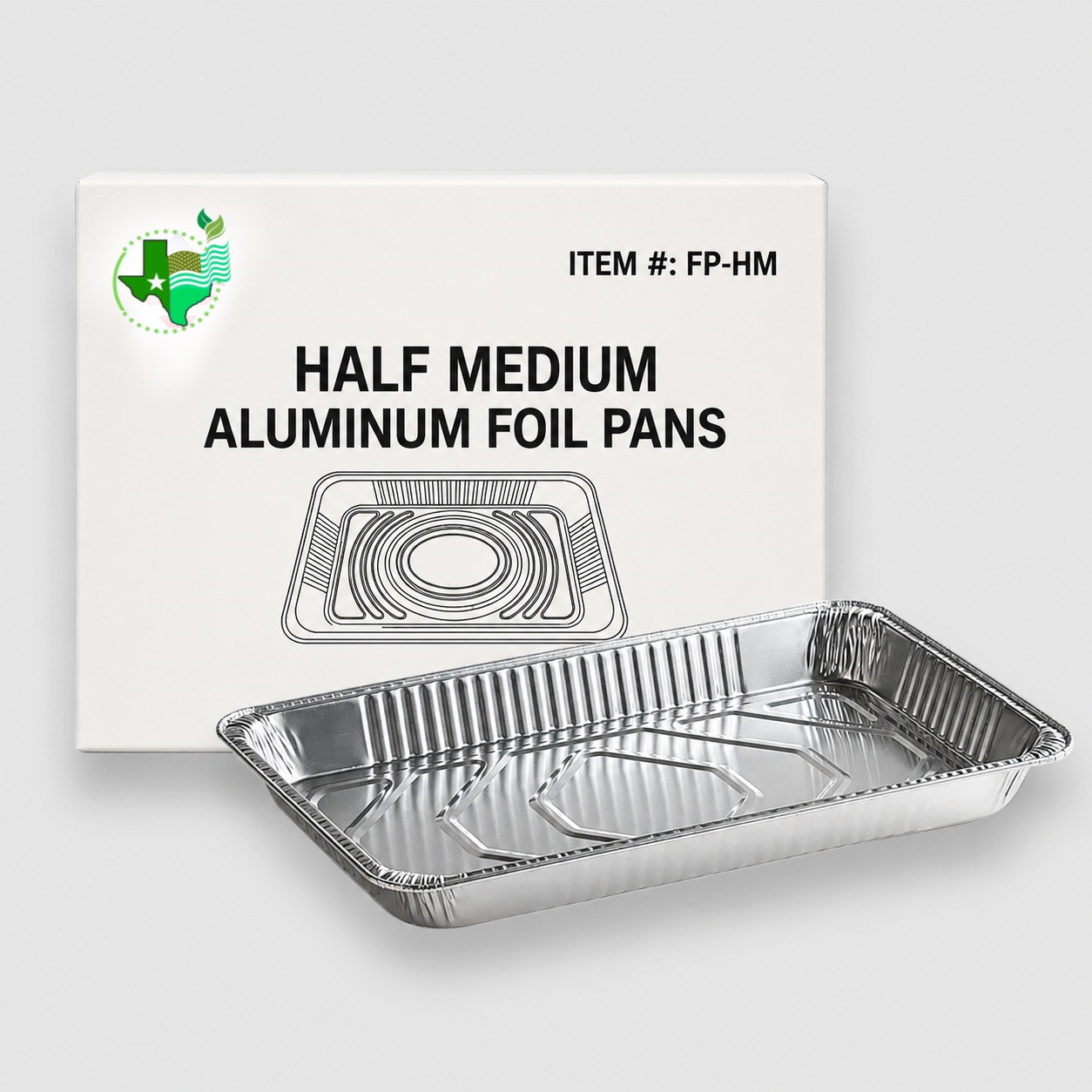 [100ct] Half Medium Aluminum Foil Pans